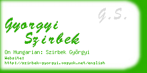 gyorgyi szirbek business card